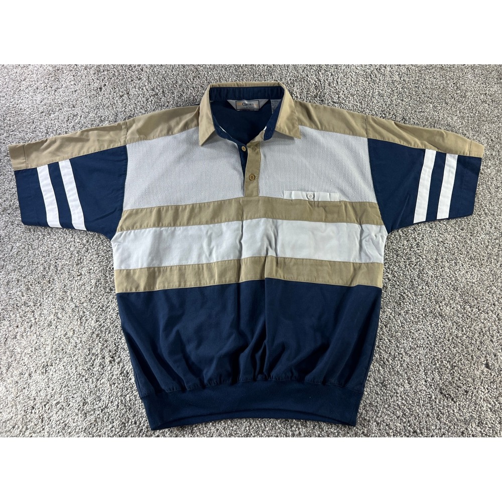 Vintage Classics by Palmland Mens Colorblock Banded Waist Polo Shirt L